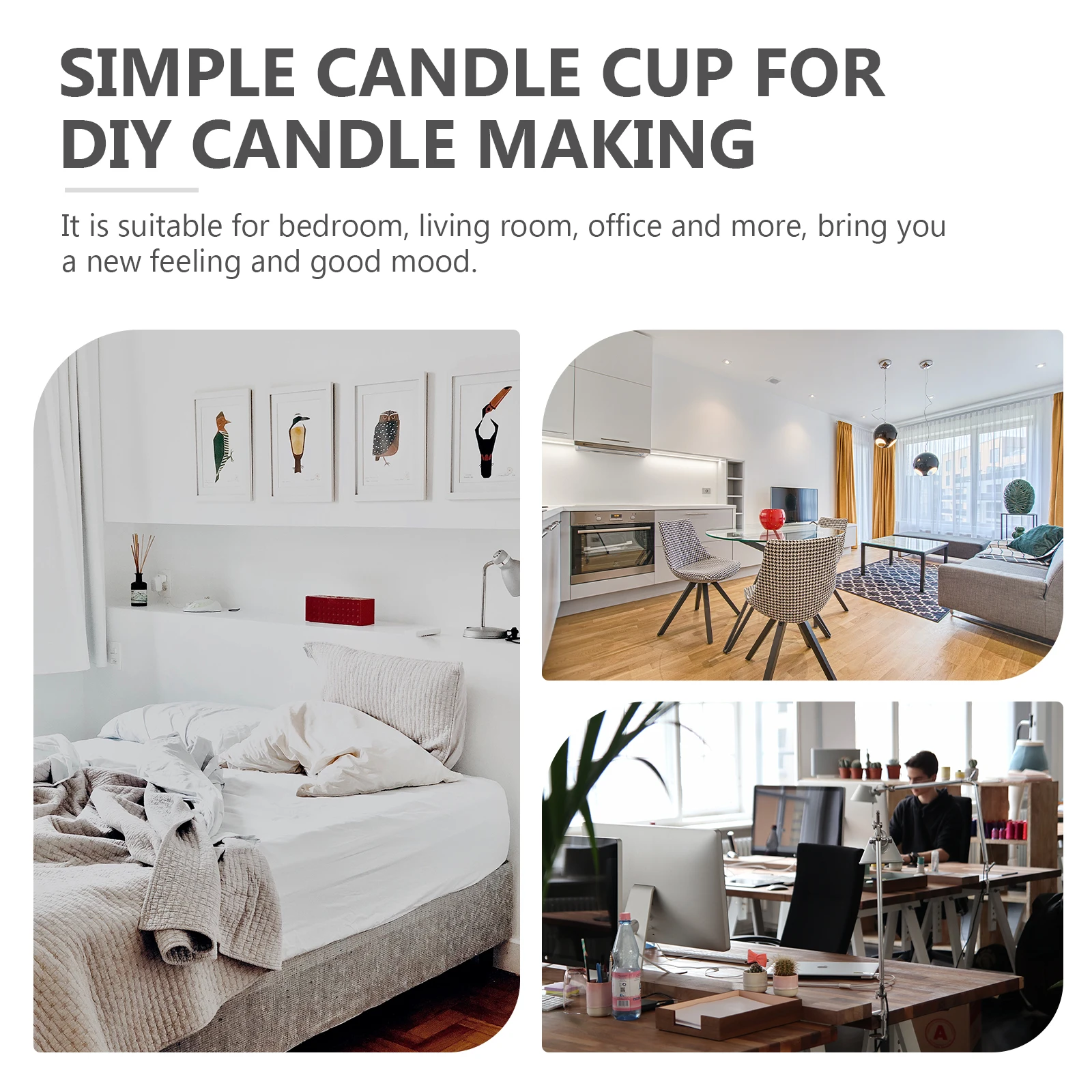 

1Set Holder Premium Glass DIY Cup for Home Decor Living Room Bedroom Office Decorative Empty Container