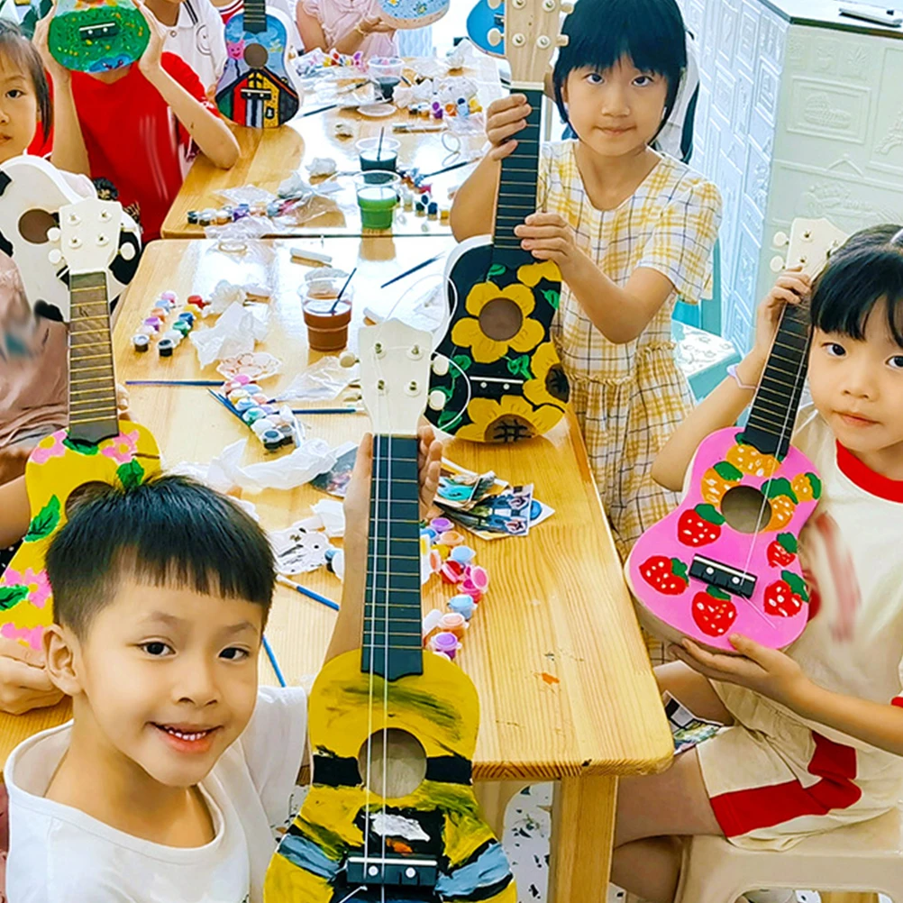 

21 Inch Ukulele DIY Kit 23 Inch APS Fretboard Children Painting Craft Supplies Wood Musical Instruments Toy Parent Child