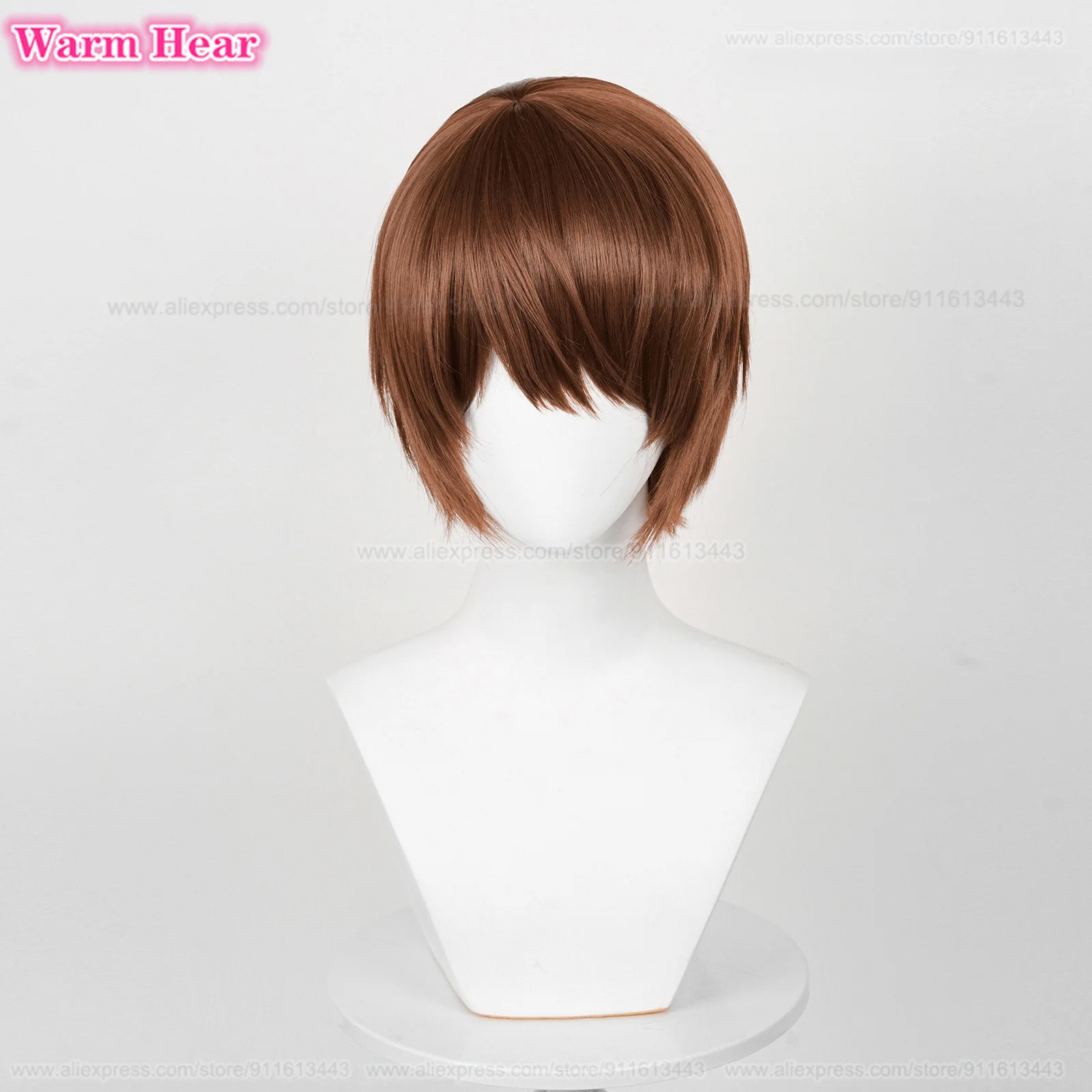 Światło Yagami peruka do Cosplay peruki Anime 30cm krótka brązowa peruki Yagami odporne na ciepło syntetyczne peruki na przyjęcie do włosów + czapka