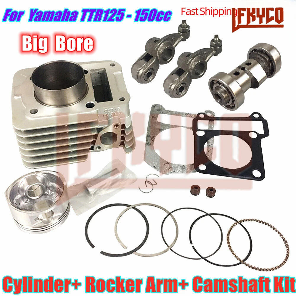 Motorcycle Accessories 57.4mm Engine Parts Cylinder Kit 125CC Big Bore Motor for Yamaha YBR125 TTR125 TTR125L TTR125E Motoblock