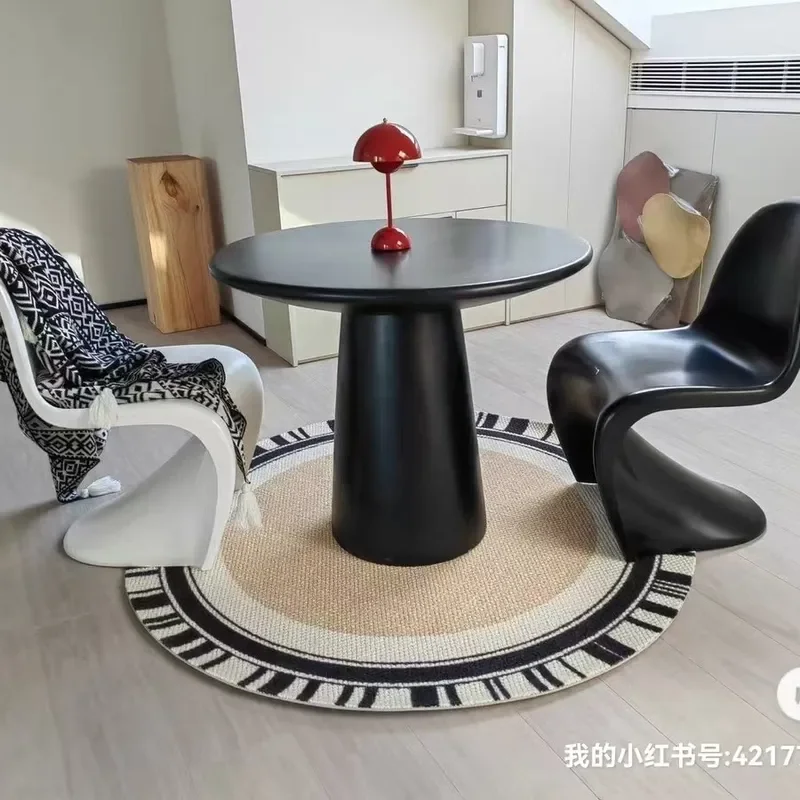 Nordic Wabi Sabi Round Dining Table Creative Mushroom Shape Fiberglass Elephant Leg Chair Designer Personality Internet