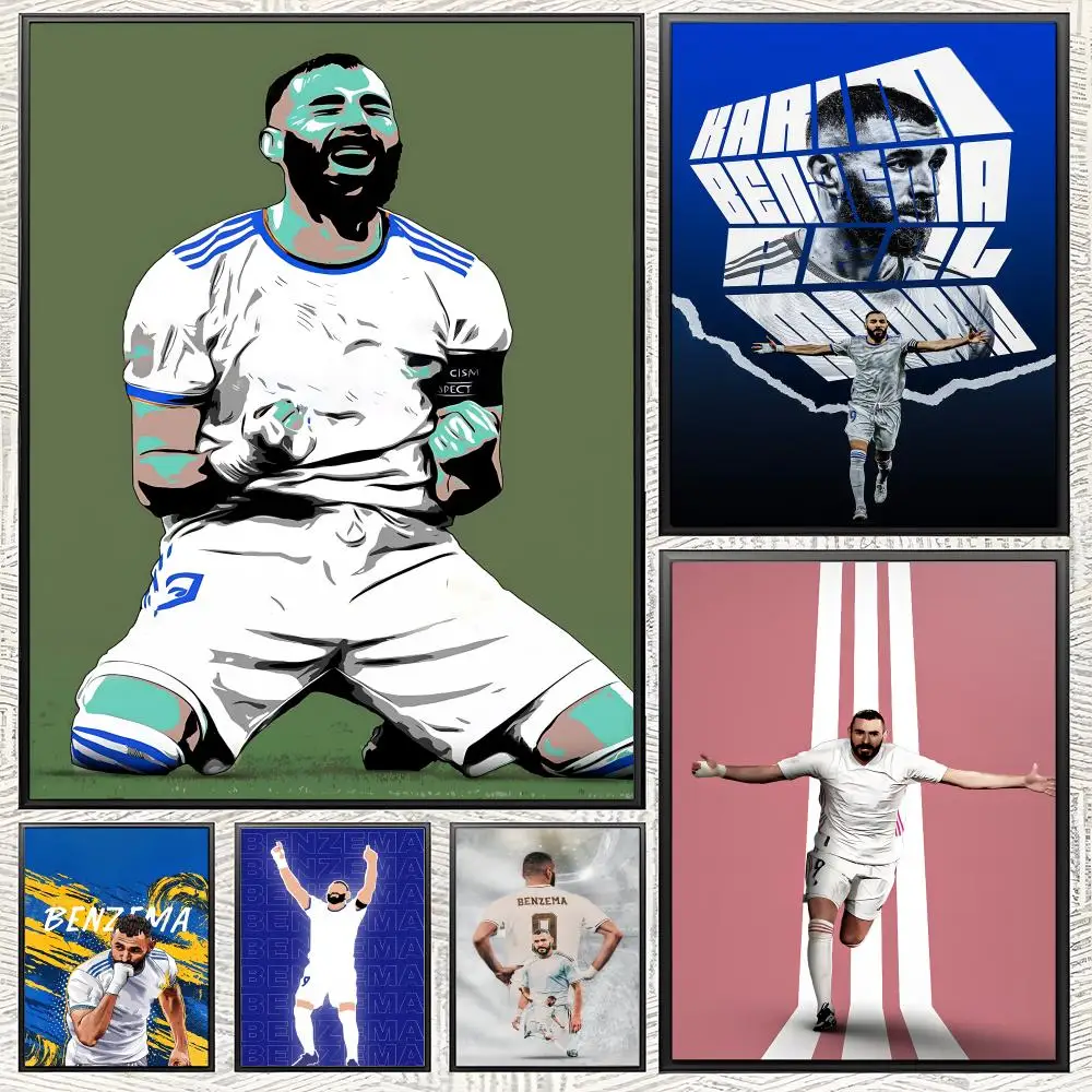 Póster de futbolista K-Karim Benzema-a, arte de pared HD impermeable y autoadhesivo, ideal para decoración del hogar y regalos