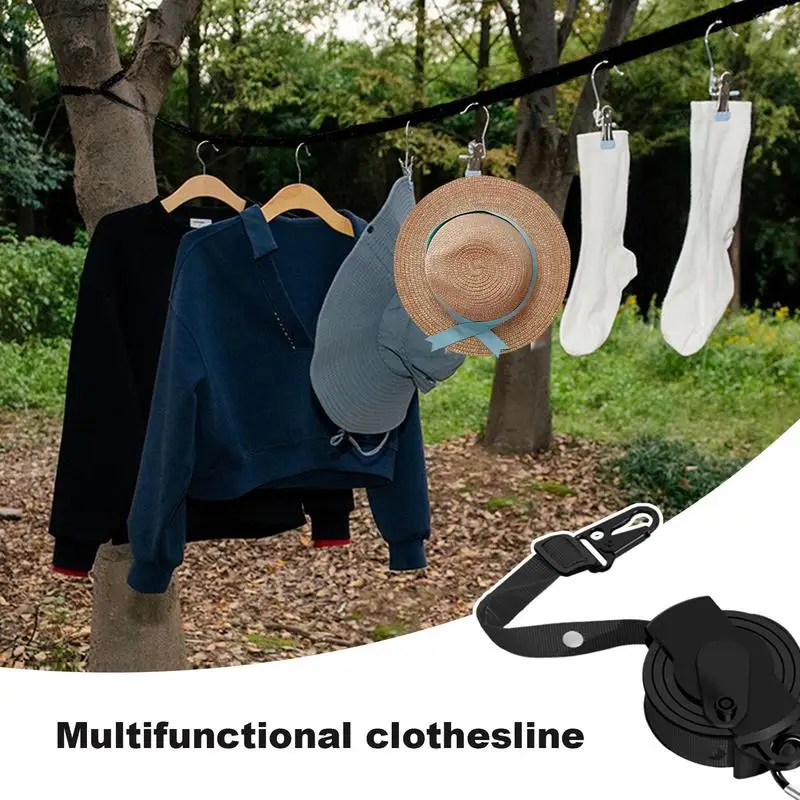 Retractable Portable Clothesline For Travel With 34 Storage Holes Retractable Camping Laundry Rope No-Punching Clothing Storage