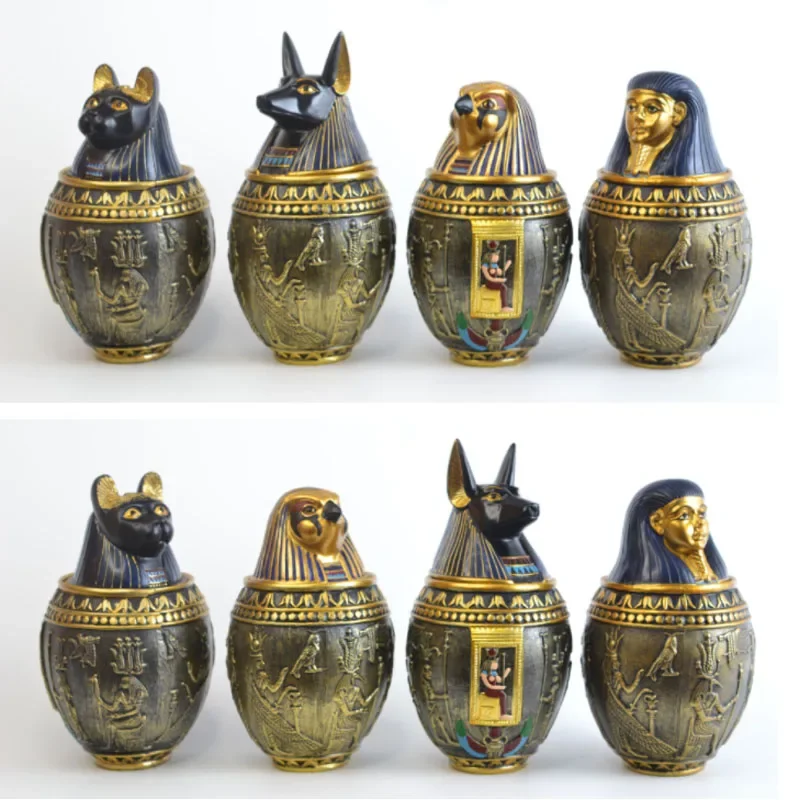 

Egyptian Pet Urn Canopic Cat Memorial Funeral Supplies Cat Dog Cremation Urn for Ashes Pet Memorial Coffin Box Home Decoration