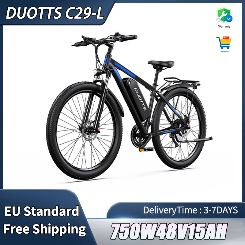 Image of E-Bike mit 750W Motor, 48V15AH Batterie, hydraulischen Scheibenbremsen, Geschwindigkeitssensor, intelligenter Konnektivität, 29-Zoll-Reifen, elektrisches Mountainbike