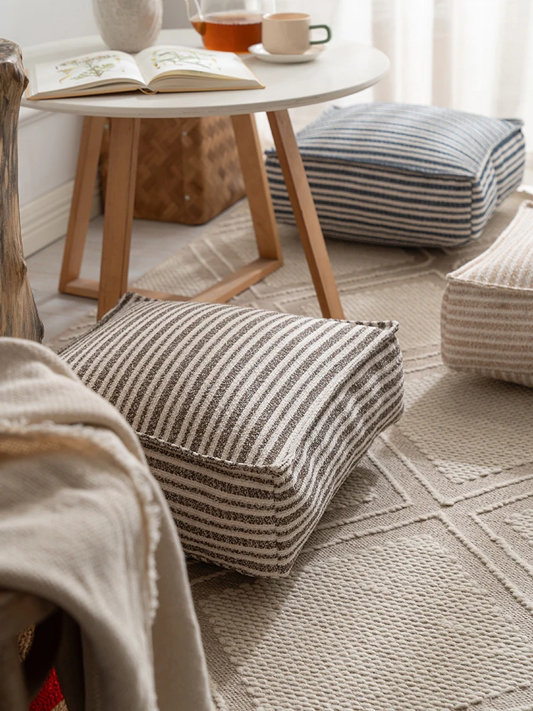 

Tat Floor Cuion Home Use Living Room Sofa Carpet Bedroom Lazy Person Pad Striped Tat Floor Pillow