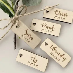 12pcs Customized Banquet Guest Name Wooden Label Card Decoration Wedding Table Card Personalized Wooden Label Tag Wedding Table