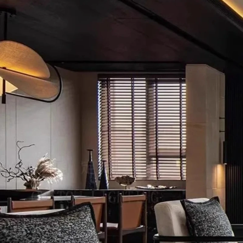 Wabi Sabi Style Cloth Pendant Lights Hotel Homestay Restaurant Fabric Creative Living Dining Room Teahouse Suspension Chandelier