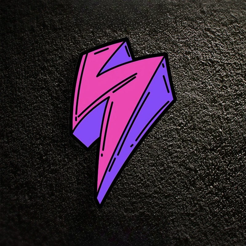1Pc Creative Purple Lightning Waterproof Vinyl Sticker Decal for Motorcycle Body Helmet Window view 3