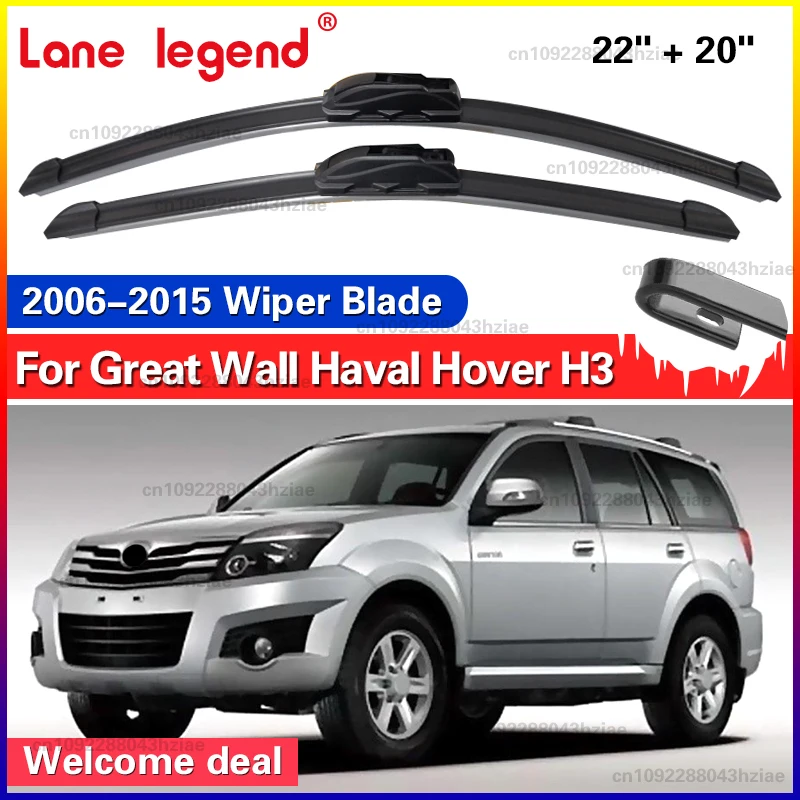 Scheibenwischer LHD Frontwischerblätter für Great Wall Haval Hover H3 2006–2015 Windschutzscheibe Windschutzscheibe Fenster Regenbürsten 20"+22"