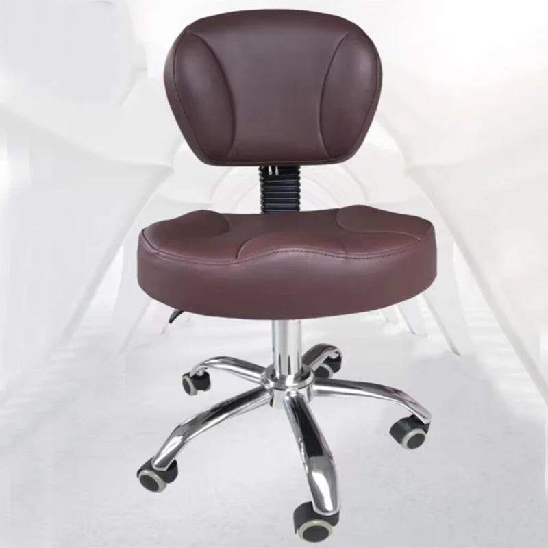 Taburete con respaldo para Bar, silla giratoria para salón de belleza, peluquería, barbería, oficina, dentista, maquillaje, tatuaje, muebles