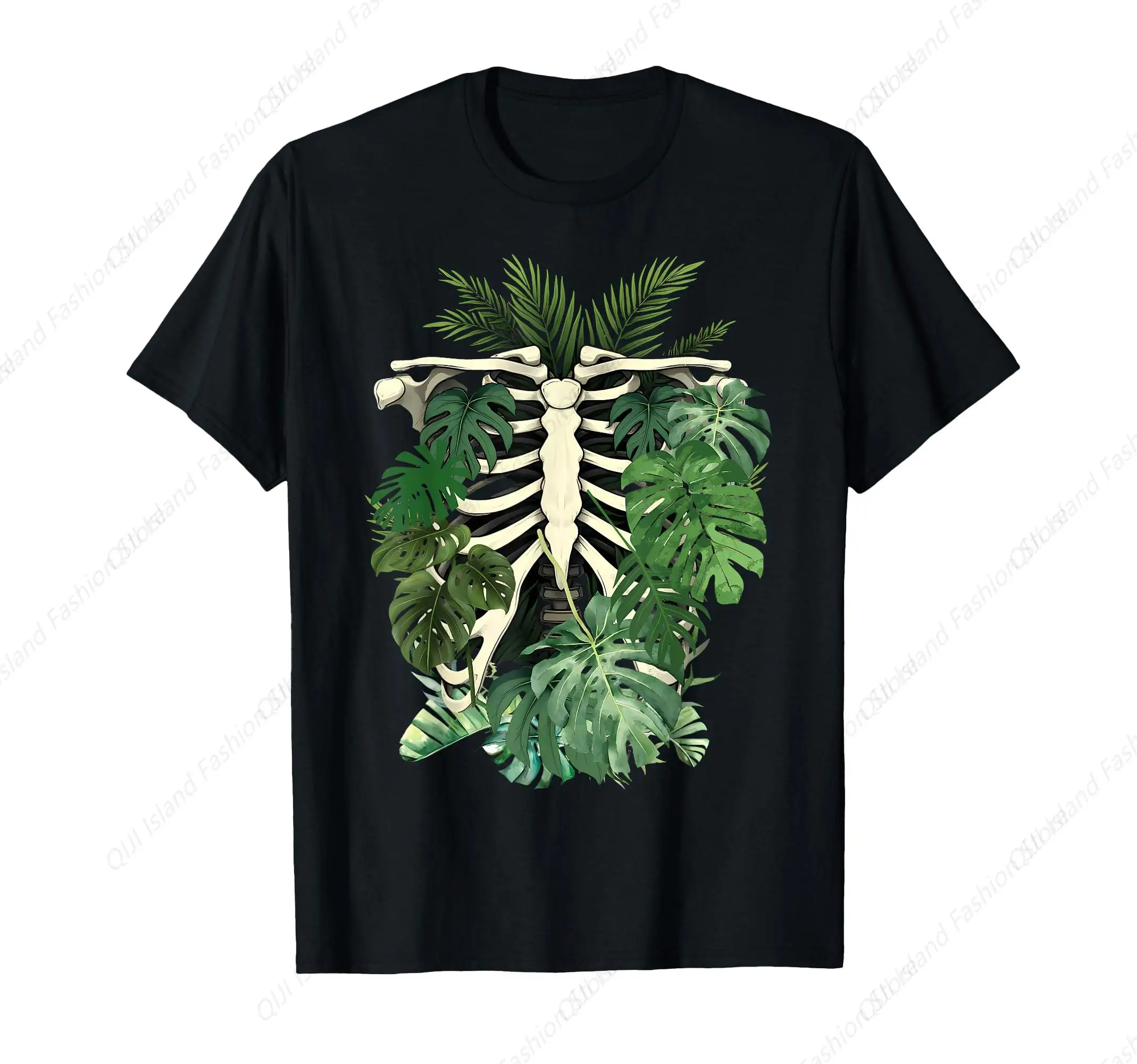 

Skeleton Plant Body Monstera Leaf Plant Mom Gardening T-Shirt