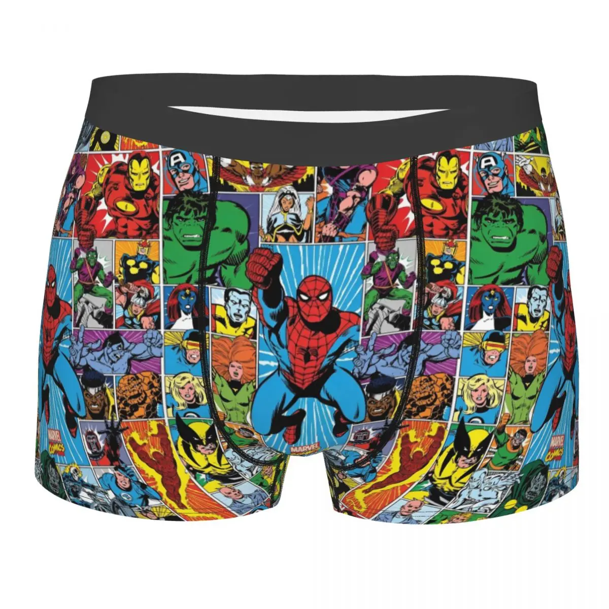 Men The Avengers Superhero Underwear Cartoon Spider-Man Iron Man Sexy Boxer Briefs Shorts Panties Homme Soft Underpants S-XXL