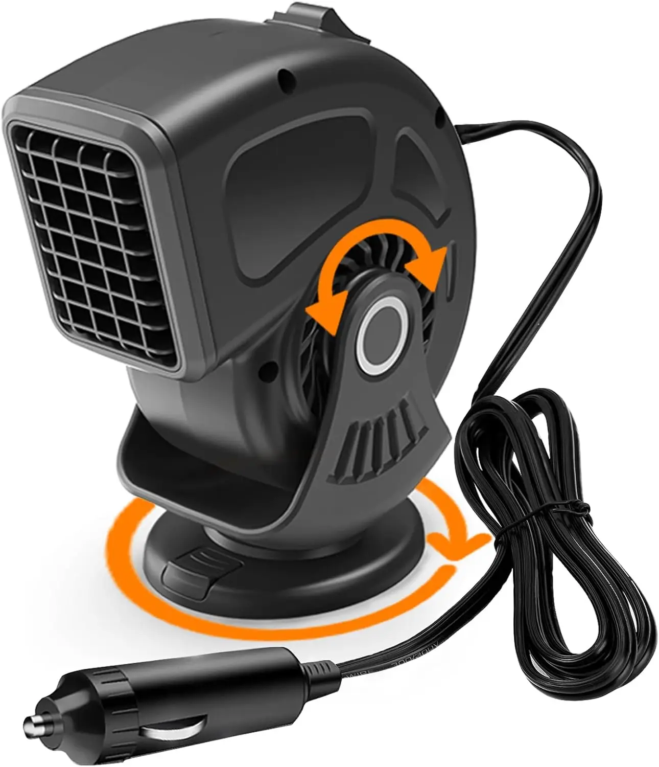 

Портативный автомобильный размораживатель 12 В, 150 Вт с 360° ° Регулируемый обогреватель, подключаемый прикуриватель