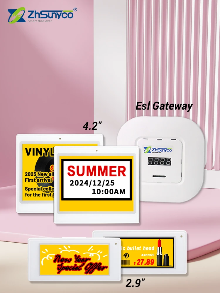 ชุดสาธิตระบบ ESL จอแสดงผลอิเล็กทรอนิกส์แบบ E-Ink สำหรับป้ายราคาดิจิทัลบนชั้นวางสินค้าในซูเปอร์มาร์เก็ต ความถี่ 2.4G สี่สี