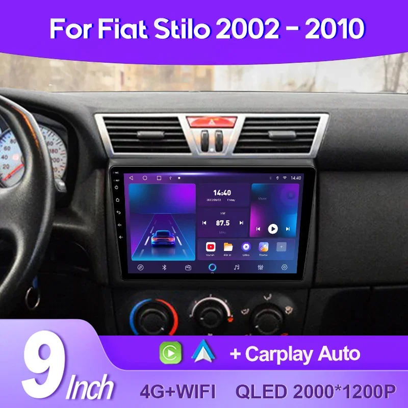 

QSZN For Fiat Stilo 2001 - 2010 2K QLED Android 13 Car Radio Multimedia Video Player GPS AI Voice CarPlay 4G Stereo Head Unit