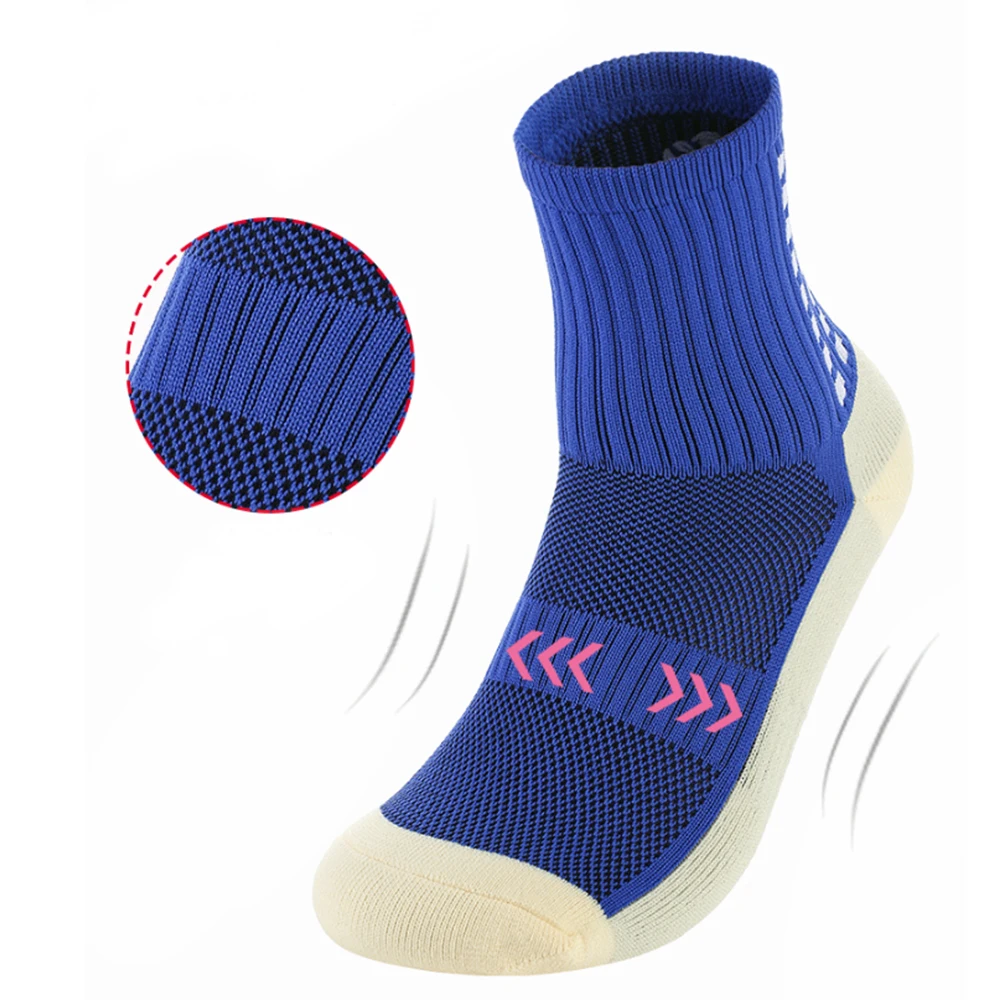 4 Pairs Non-Slip Men\'s Football Soccer Socks Mid-Length Cushioning Sports Cycling Grip Socks Thickened Towel Bottom Socks