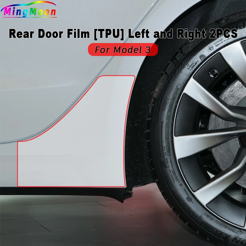 For Tesla Model3/Y 2017-2024 Front Door Rear Door Protective Film Invisible Car Clothing TPU Film Decoration Special Accessories