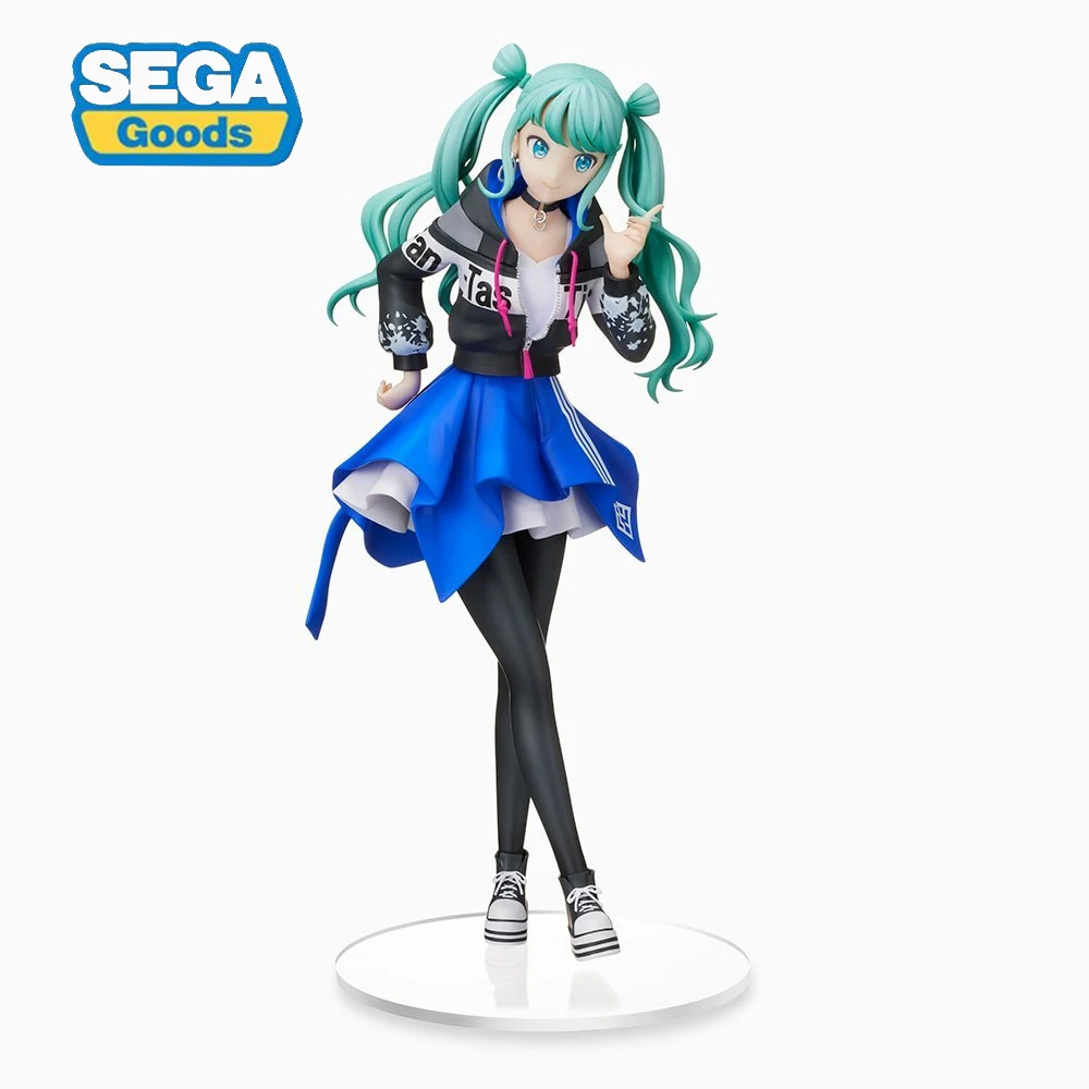 

22CM Hatsune Miku Genuine SEGA Anime Figure Cute Kawaii Virtual Singer Collection Desktop Car Decor Model Dolls Toy For Gifts