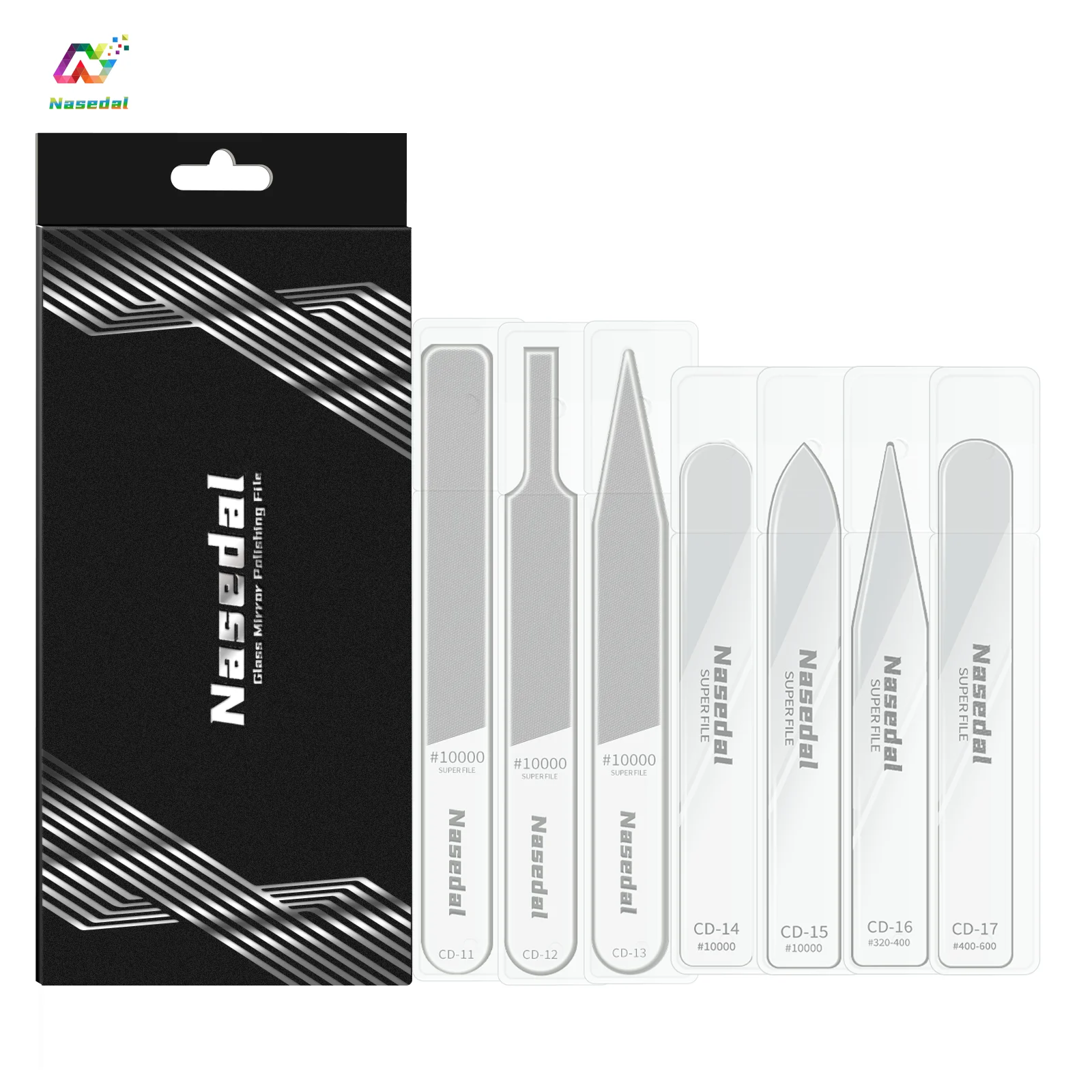 Nasedal 3Pcs/4Pcs/7Pcs Hobby Glass Files #320-10000 Grits Ultrafine Detail Sanding for Gunpla Scale Model 3D Print Plastic Resin