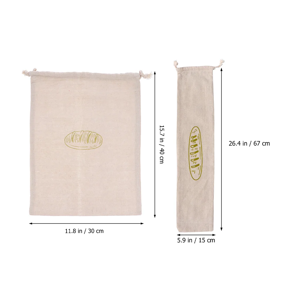 

Reusable Linen Bread Bags Drawstring Pouches Cotton Rope Closure Dustproof Food Storage Bag Stretchable Sealable Natural Flax