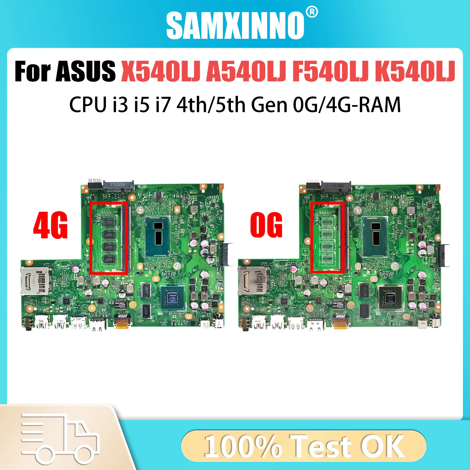 X540LJ Mainboard For ASUS A540LJ F540LJ K540LJ R540LJ X540L Laptop Motherboard CPU i3 i5 i7 4th/5th Gen 0G/4G-RAM GT920M