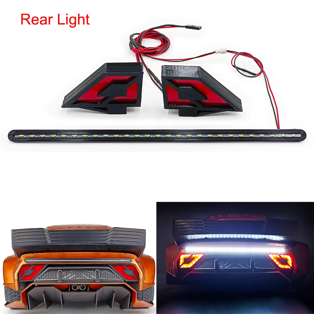 YEAHRUN Front Headlight+Rear Taillight+Side Light Grop Set for 1/7 Felony 6S Street Bash All-road Muscle Car Truck Model Parts