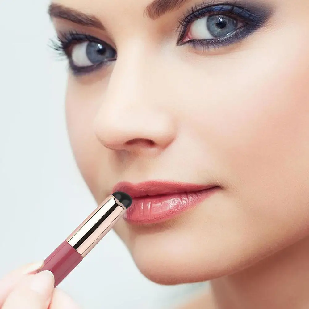 فرشاة شفاه سيليكون محمولة مع غطاء - أداة توزيع مكياج صغيرة، سهلة الاستخدام، مناسبة لمرطب الشفاه، أداة مساعدة لأحمر الشفاه #5