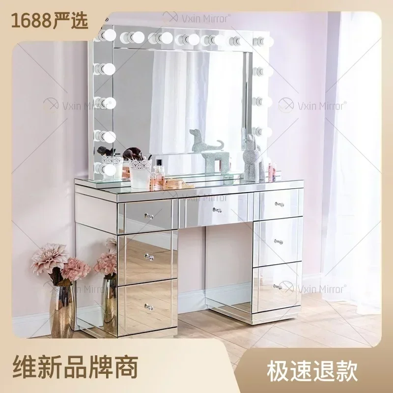 Luxurious, simple, minimalist mirror dresser household integrated closet wedding dress commercial photo studio dresser