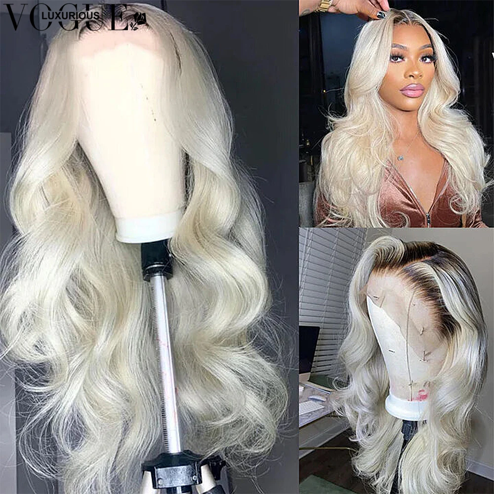 

Highlight Pearl Platinum Transparent Lace Front Virgin Human Hair Wig Pre Plucked Natural Hairline Wig Human Hair With Baby Hair