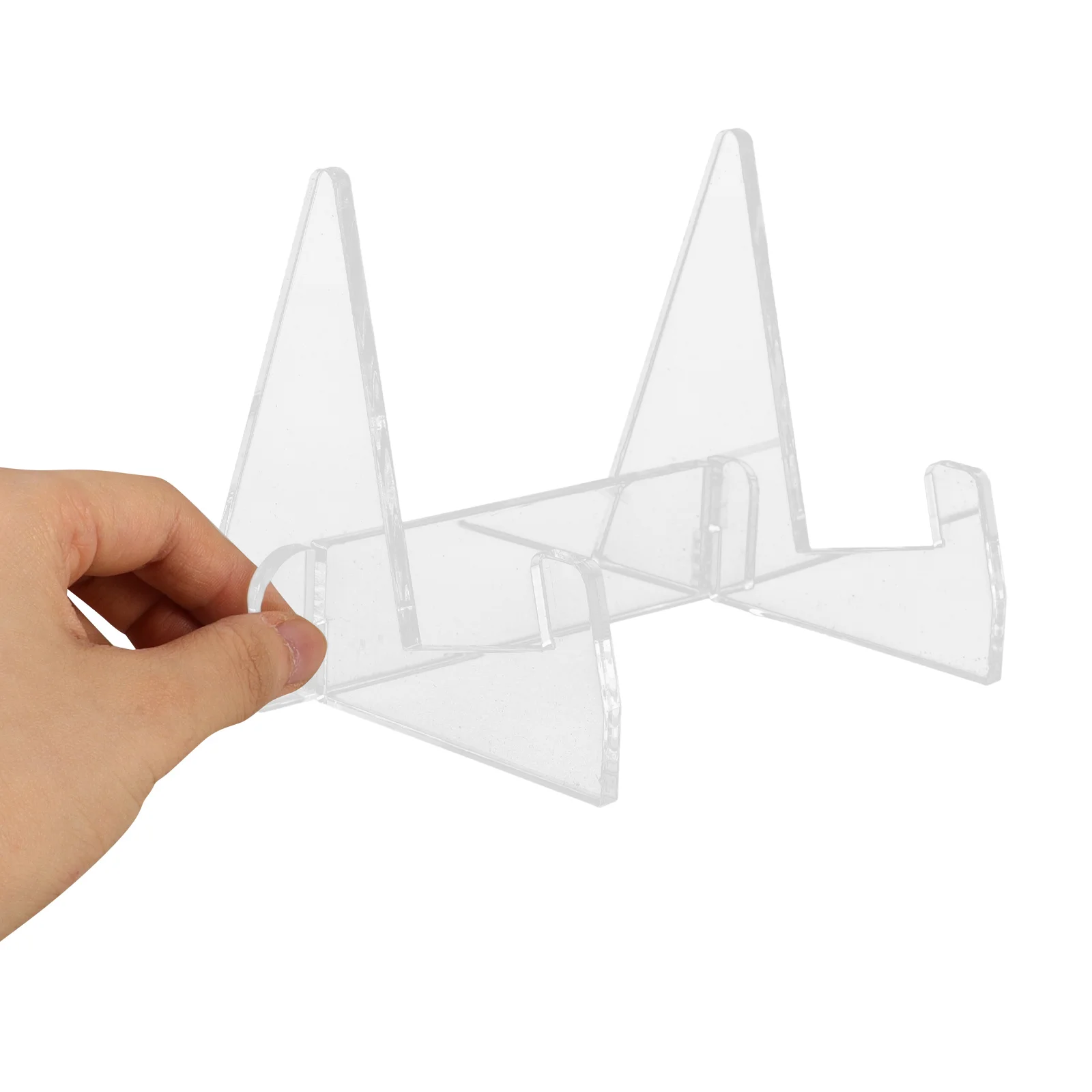 1pc Acrylic Book Stand Clear Waterproof Oil-Resistant Desktop Display Rack For Cookbooks Magazines Textbooks Reading