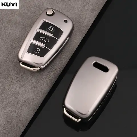 TPU bilnyckelfodral skal skal fob för Audi A3 8L 8P A4 B6 B7 B8 A6 C5 C6 4F RS3 Q3 Q7 TT 8L 8V S3 skyddshållare nyckellös 10 best sales 8v - №7