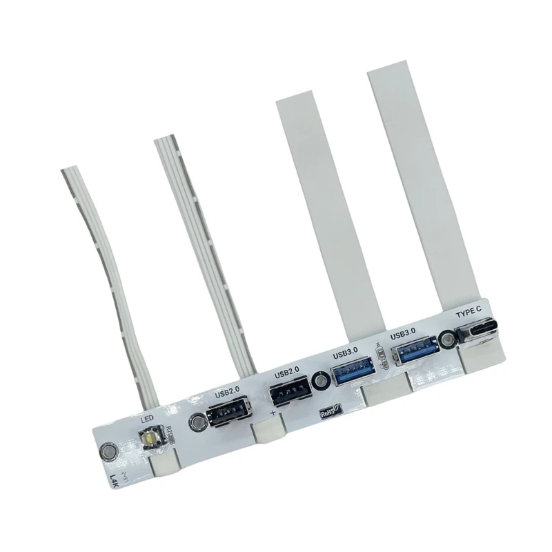 USB3.0 Painel frontal Hub Painel 2 Porta USB3.0+2 PORT USB2.0+1 PORTA TIPO C 20G+LED CUBRO LED para PC CASE Desktop A4WF