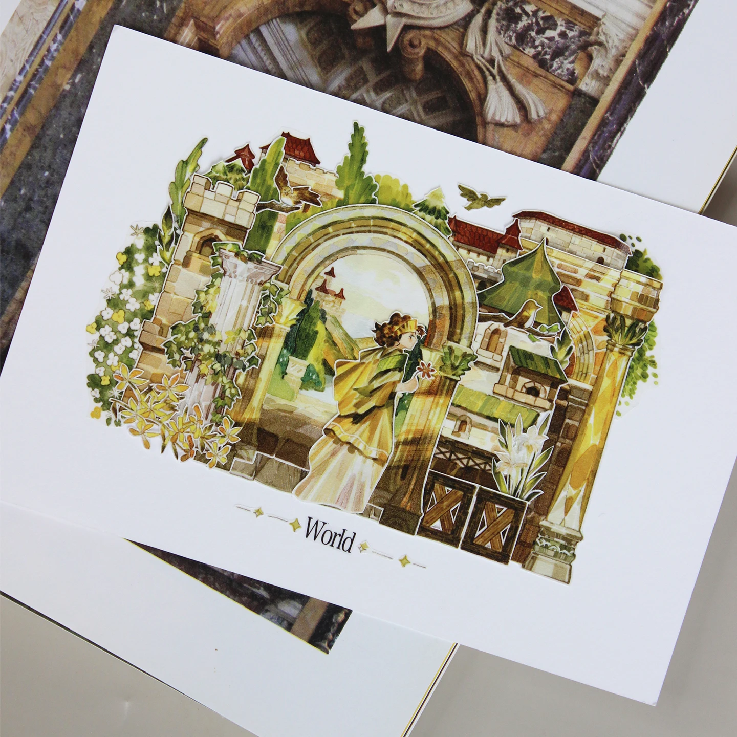 70mm*10m Vintage Character Angel Window Landscape PET Tape Creative DIY Journal Material Collage Scrapbooking Stationery