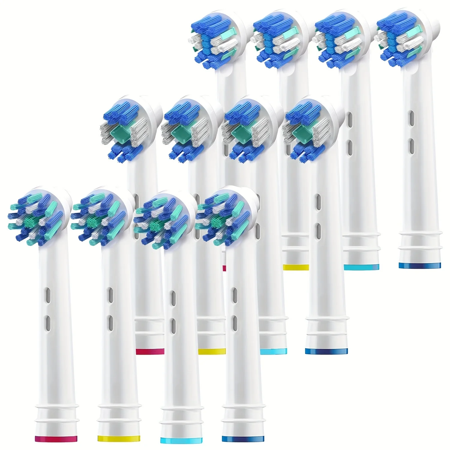 

12PCS Professional Electric Replacement Toothbrush Heads Assorted Floss Cross & Whitening Styles Brush Heads Refills for Oral B