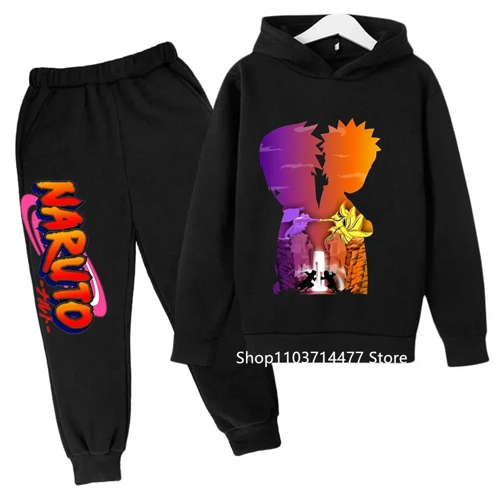 Conjunto de Sudadera con capucha y pantalones para niños, ropa deportiva Kawaii para adolescentes, Moda de Primavera