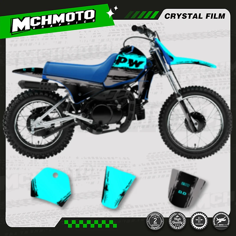 

MCHMFG For YAMAHA PW80 PW 80 Motorcycle Graphics Background Decal Adhesive Stickers Kits Number Name Custom