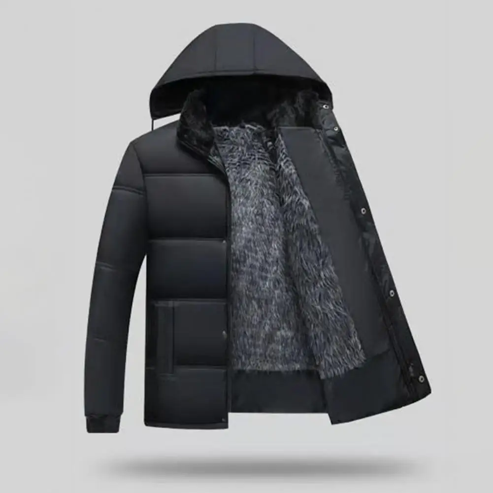 Abrigo de plumón para invierno, chaqueta térmica de felpa suave y a la moda, de un solo pecho