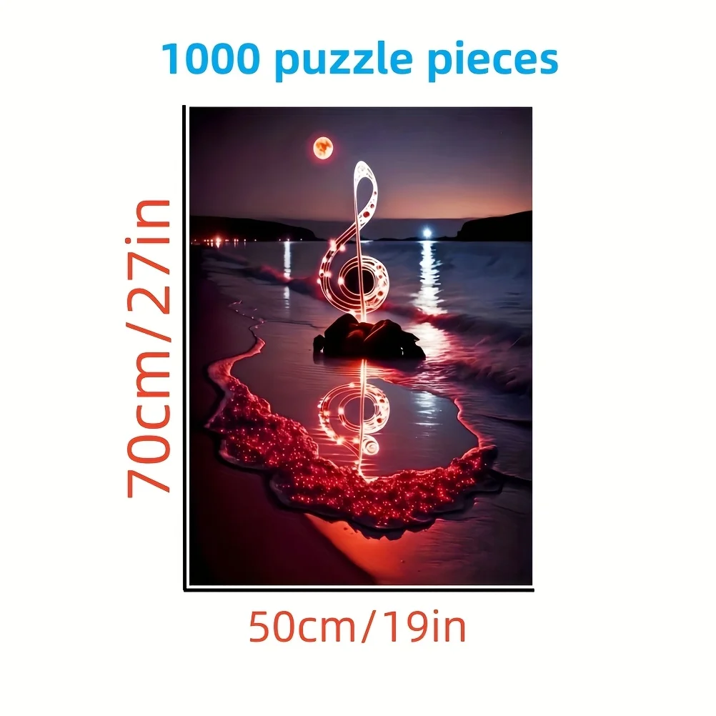1000pcs Musical Puzzle Suitable for Adults & Families - Challenging Durable Seamless Jigsaw with Musical Notes, Game, for Musi