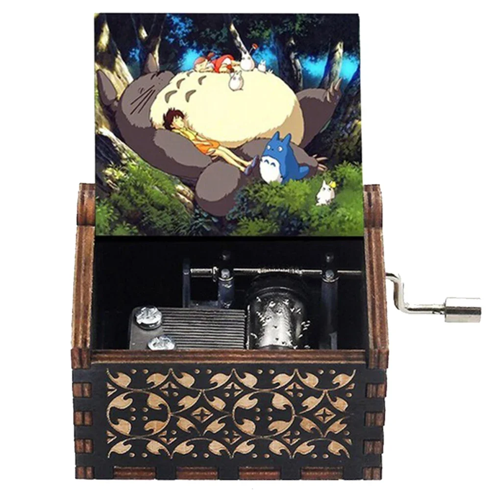 My Neighbor Toro Holz-Spieluhr mit Handkurbel, Anime-Gravur, Vintage-Musikbox für Fans, Sammlerstück, Geburtstagsgeschenk, Heimdekoration – Detail 4