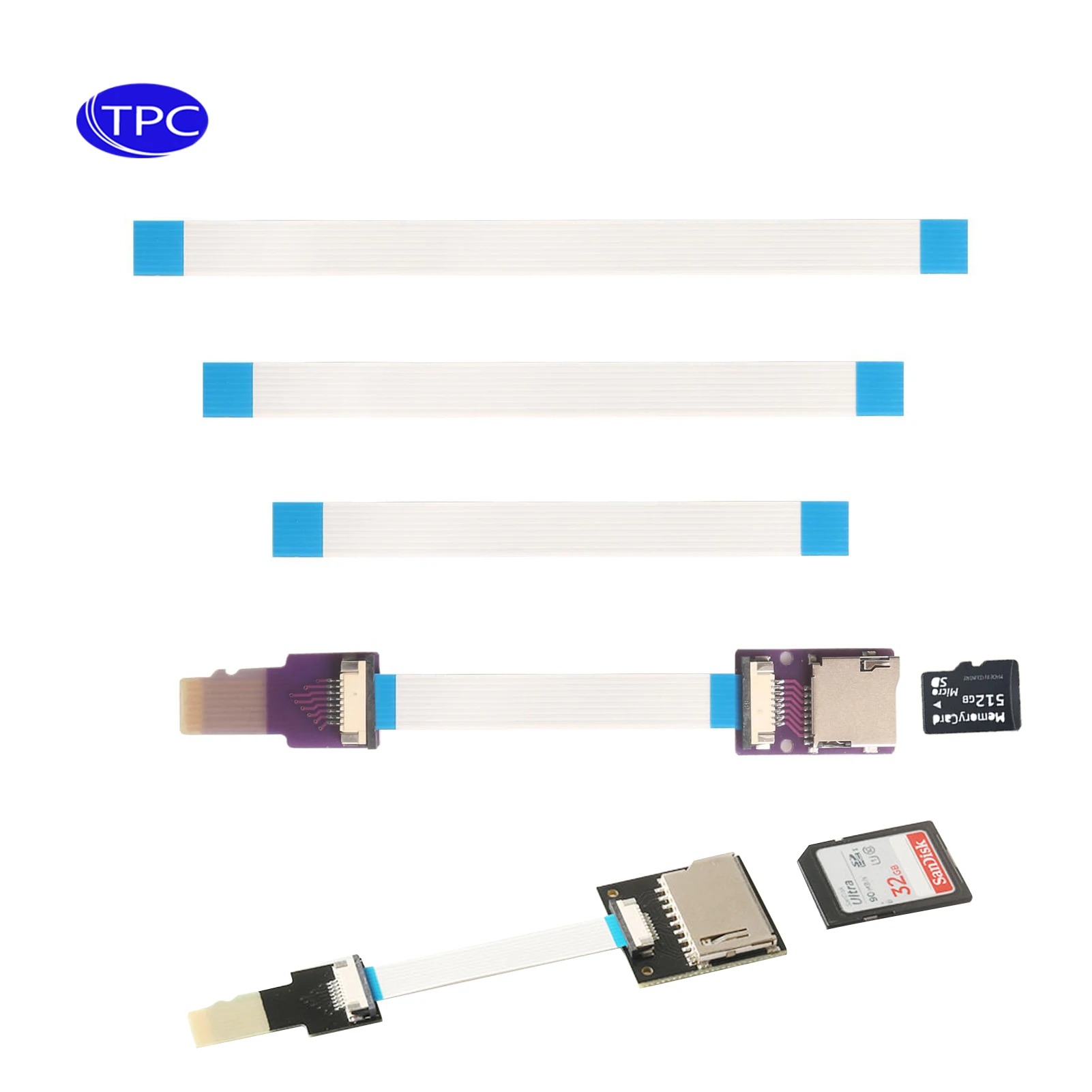 Replaceable FFC Micro SD to Micro SD Card Extension Cable External Expansion Cable, Supports 3D Printers Surveillance Bluetooth