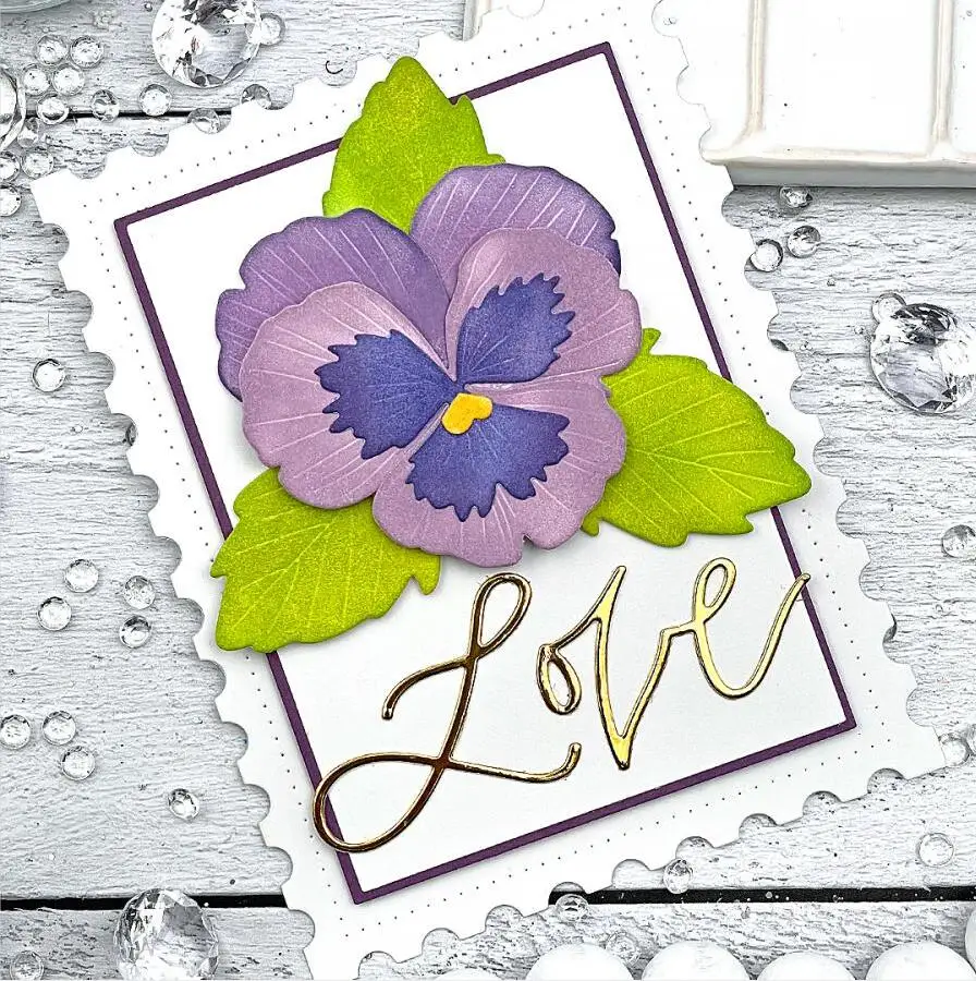 Violets Flower Leaves Plant Blooms Pansies Cutting Dies Mould Scrapbooking Embossed Photo Album Decor Card Making DIY Handicraft