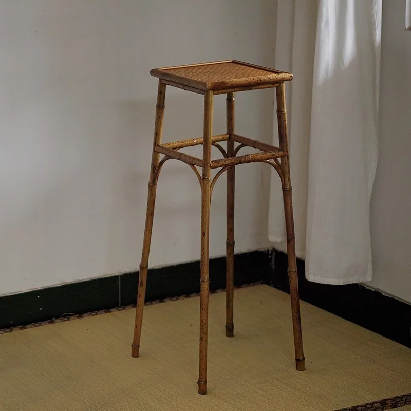Flower table for listening to the zither, new Chinese living room orchid and bamboo flower rack, calamus flower pot storage 2