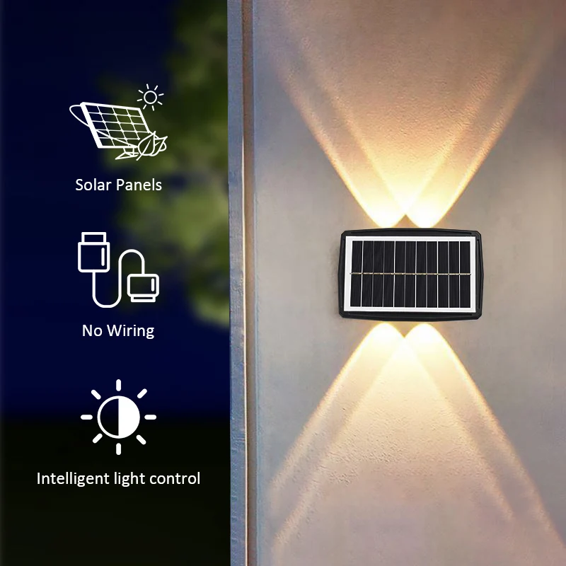 

Popular LED IP65 Intelligent Light Detect Waterproof Solar Sensor Environmental Outdoor Decorative Wall Lamp Villa lighting