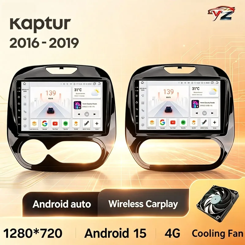 2 DIN Android Car Radio For Renault Captur Kaptur 2016 - 2019 Android 15 CarPlay Android Auto Carplay 4G WIFI GPS Head Unit