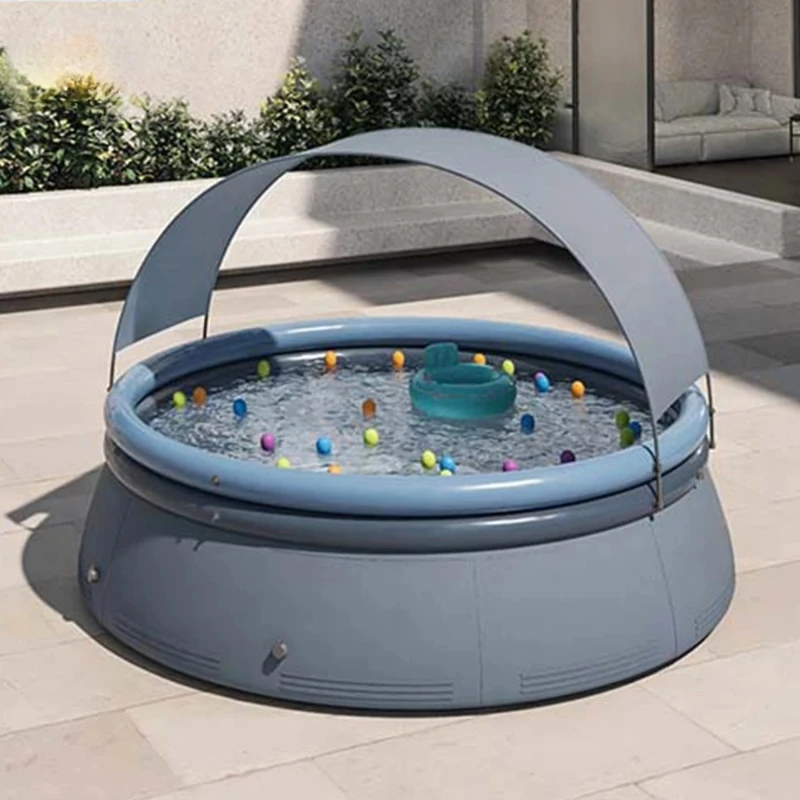 

l # Customized Portable Folding Swimming Pool Children's Large Home Outdoor Adult Folding Sun Protection Pool