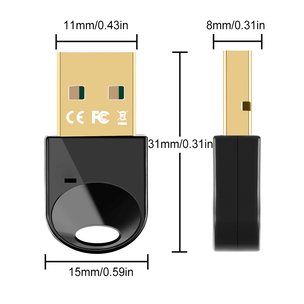 USB-адаптер BT поддерживает Win11/10/8.1, беспроводной передатчик BT, приемник Plug and Play для ПК, мыши, клавиатуры, наушников, динамиков