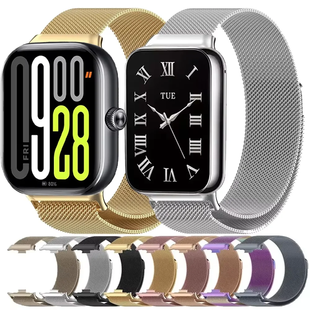 Magnetyczny pasek Milanese Loop do Xiaomi Mi Band 9 Pro/Mi Band 8 Pro Metalowa bransoletka Pasek do zegarka Redmi Watch 5 4 Correa Akcesoria