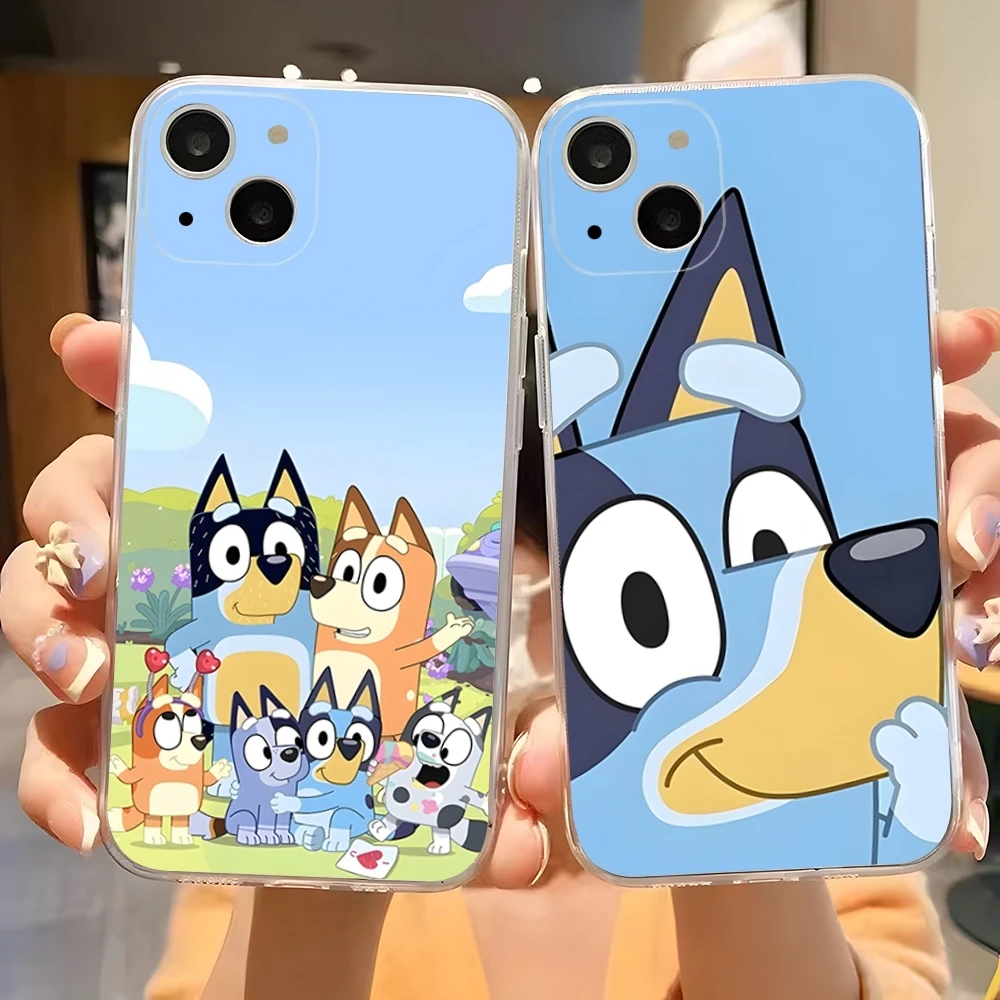 Cartoon B-Blueys Phone Case For 15 Pro Max Iphone 16 Plus 11 14 12 13 Mini 7 8 X XR XS SE 2020 Transparent Cover