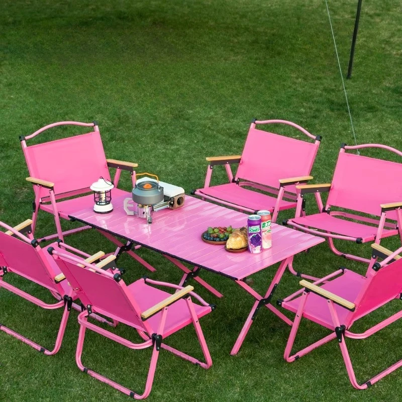 

Pink Quality Camping Table Minimalist Dining Modern Ecoflow Camping Table Waterproof Table And Chairs Campingtisch Furniture